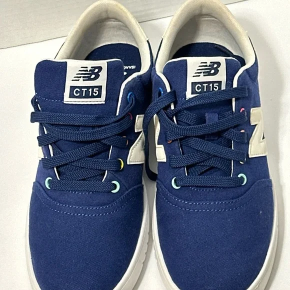 New Balance Navy and White CT15 Canvas Skate Shoes - Picture 3 of 9
